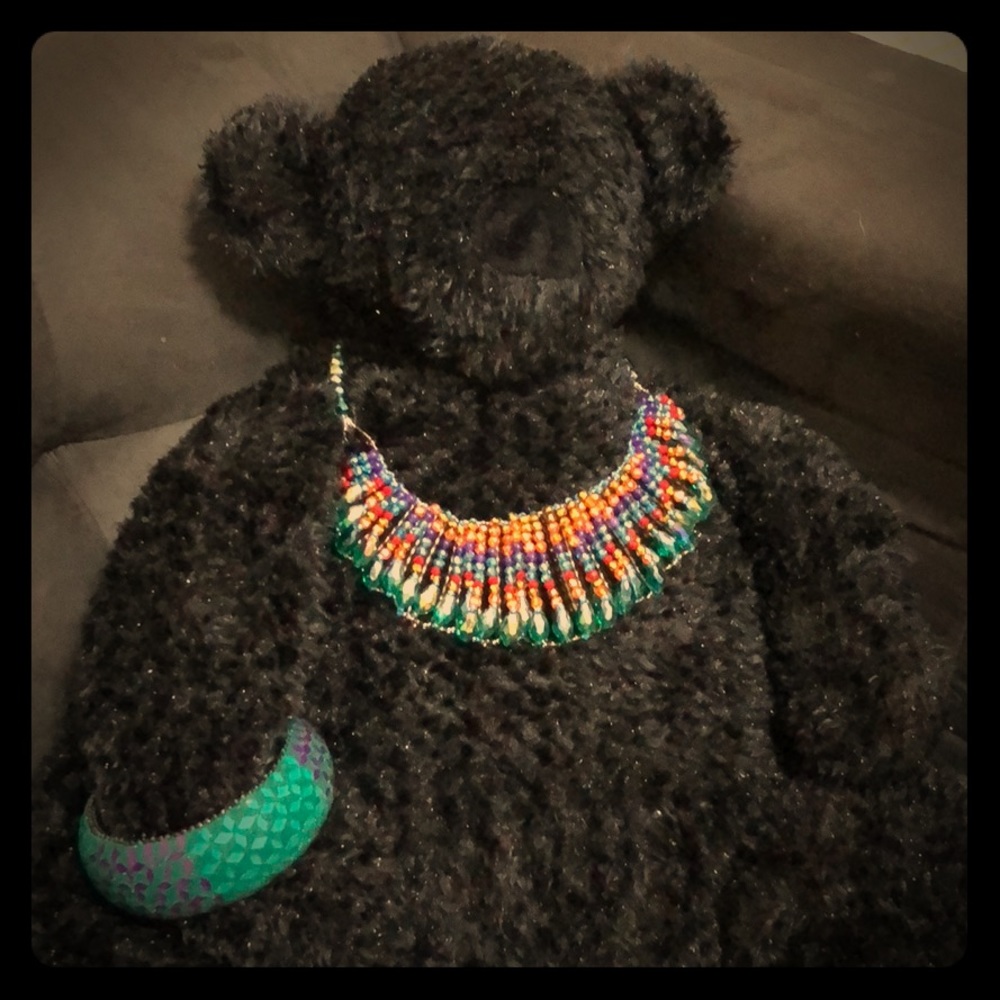 A crystals necklace, never wear.